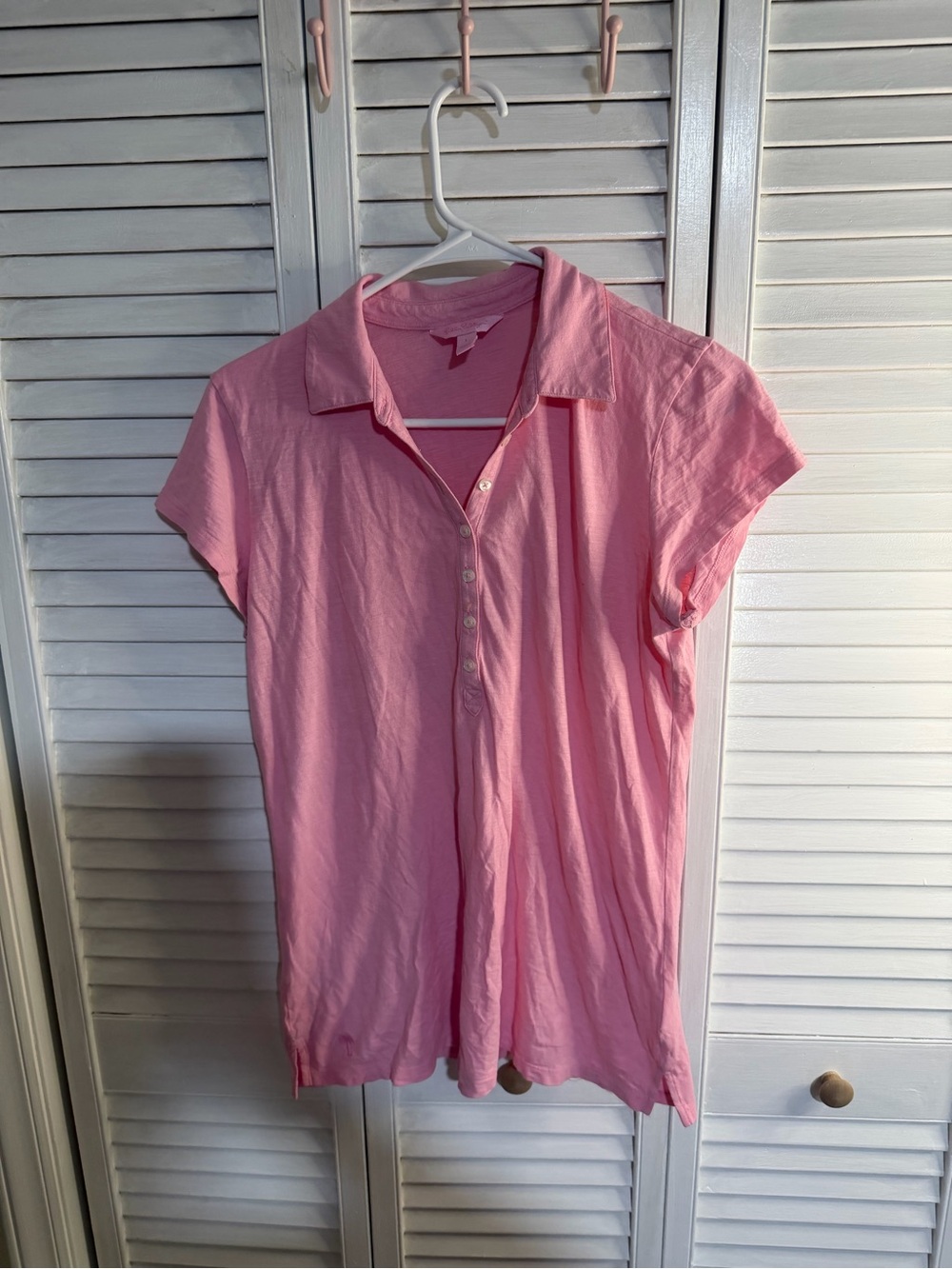 Lilly Pulitzer Pink Button-Down Short Sleeve Polo Top